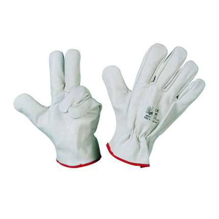 GUANTO FIORE BIANCO BORDATO