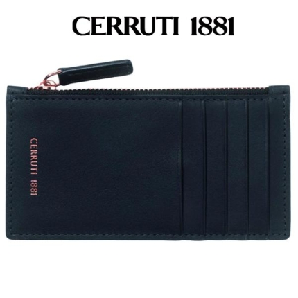 PORTACARD CHIUSURA CON ZIP IN PELLE CERRUTI 1881