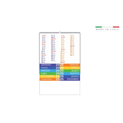 CALENDARIO BIMESTRALE 6FOGLI DA PARETE COLORPEACE 28,5x44