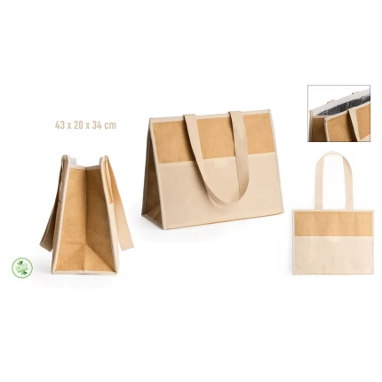 SHOPPER BORSA TERMICA IN JUTA E COTONE NATURALE