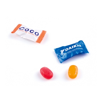 Caramelle ovali. Confezione flowpack personalizzabile. 3,3 gr. Gusti assortiti W00032